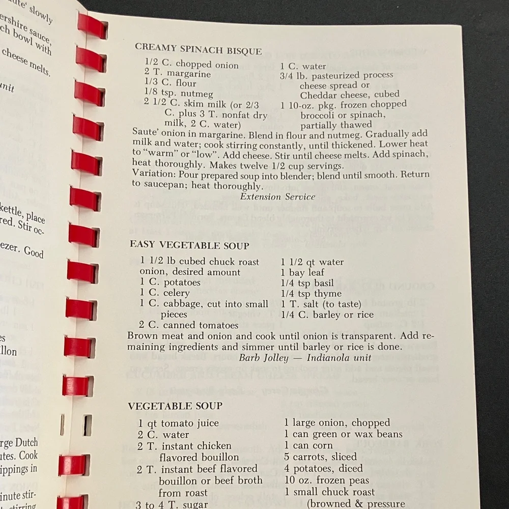 Illinois Community Cookbook Vermilion County 1986 Homemakers Recipe Book